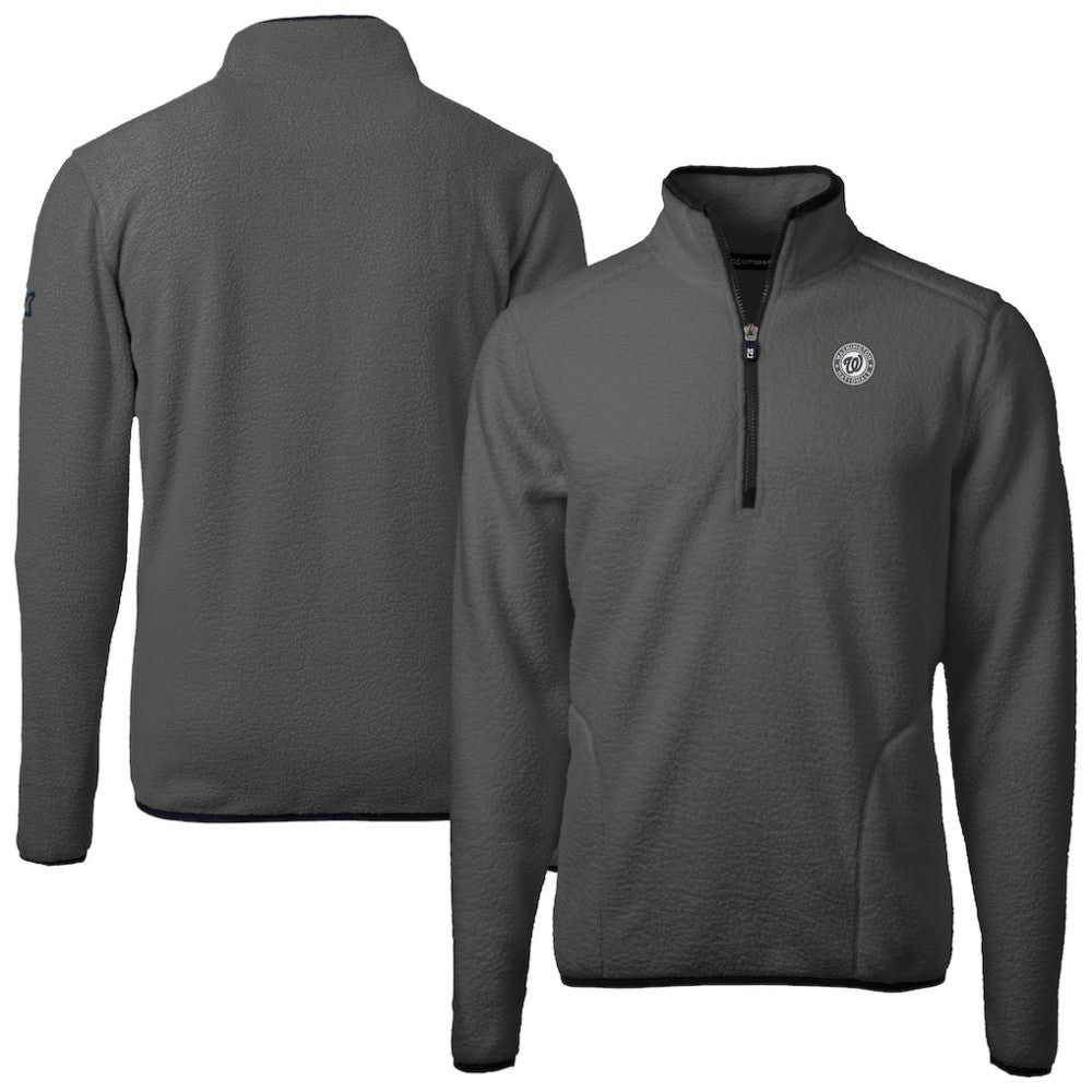 Washington Nationals Cutter & Buck Cascade Eco Fleece Quarter-Zip Jacket Gray