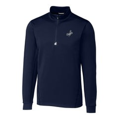 Los Angeles Dodgers Cutter & Buck Big & Tall Traverse Stretch Quarter-Zip Pullover Top Navy