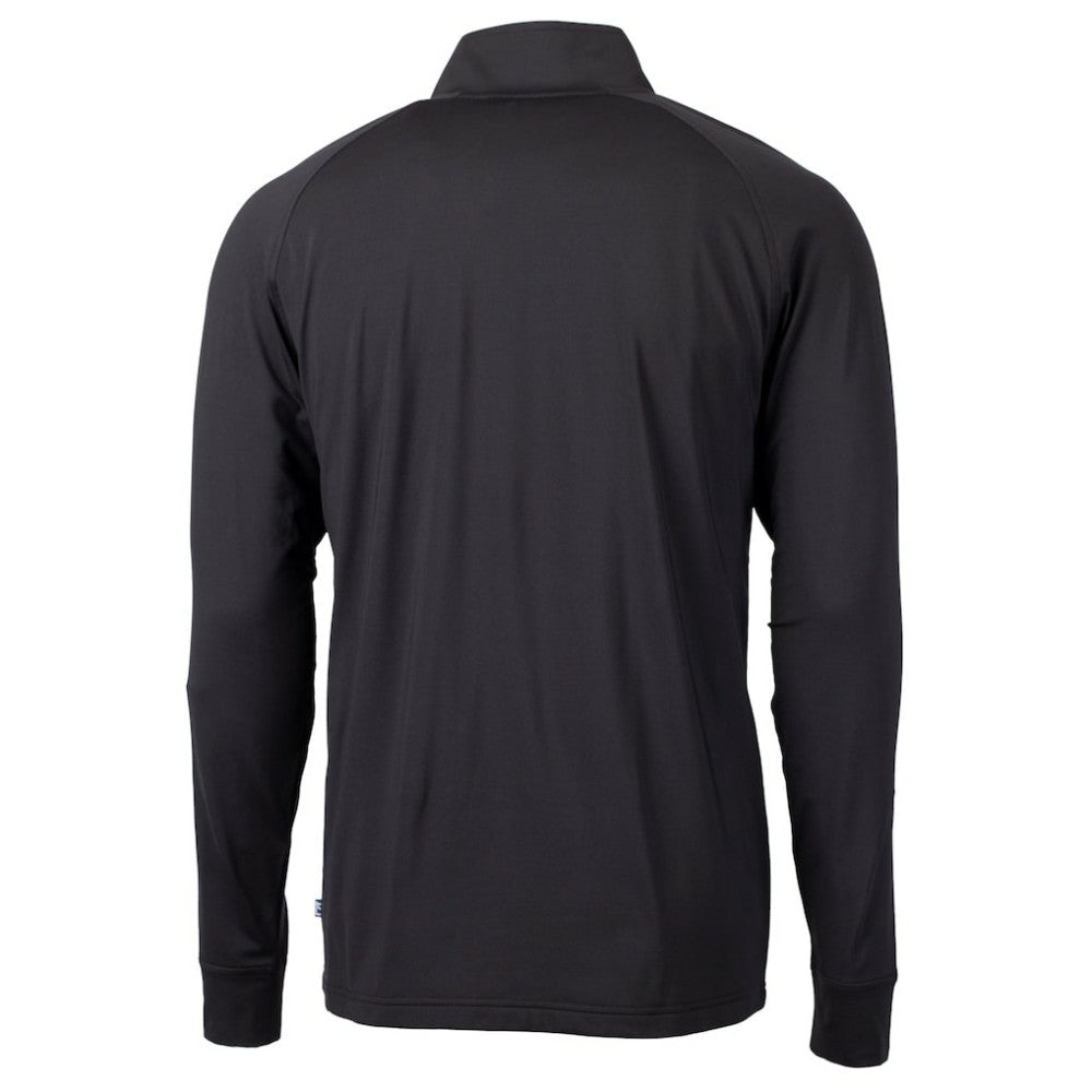 Detroit Tigers Cutter & Buck Big & Tall Adapt Eco DryTec Raglan Quarter-Zip Jacket Black