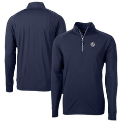 New York Yankees Cutter & Buck Big & Tall Adapt Eco DryTec Raglan Quarter-Zip Jacket Navy