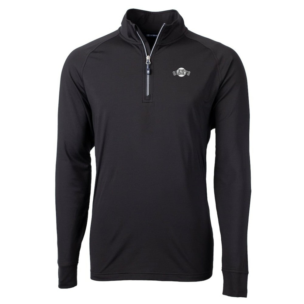 San Francisco Giants Cutter & Buck Big & Tall Adapt Eco DryTec Raglan Quarter-Zip Jacket Black