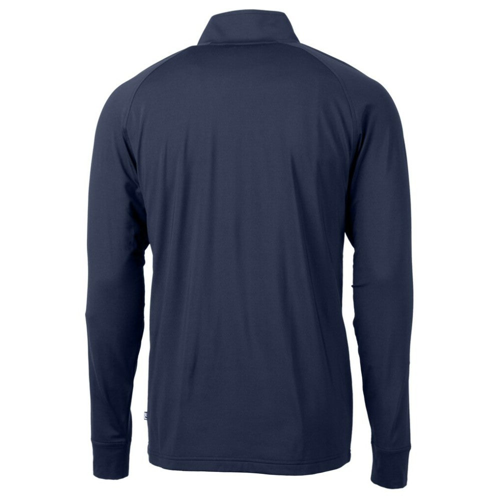 Los Angeles Dodgers Cutter & Buck Big & Tall Adapt Eco DryTec Raglan Quarter-Zip Jacket Navy