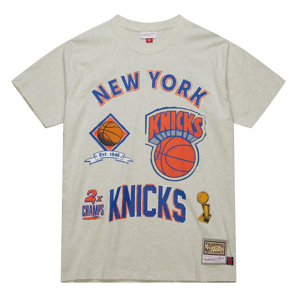 New York Knicks Hardwood Classics Legacy Defined Retro Championship T-Shirt - Oatmeal for sale