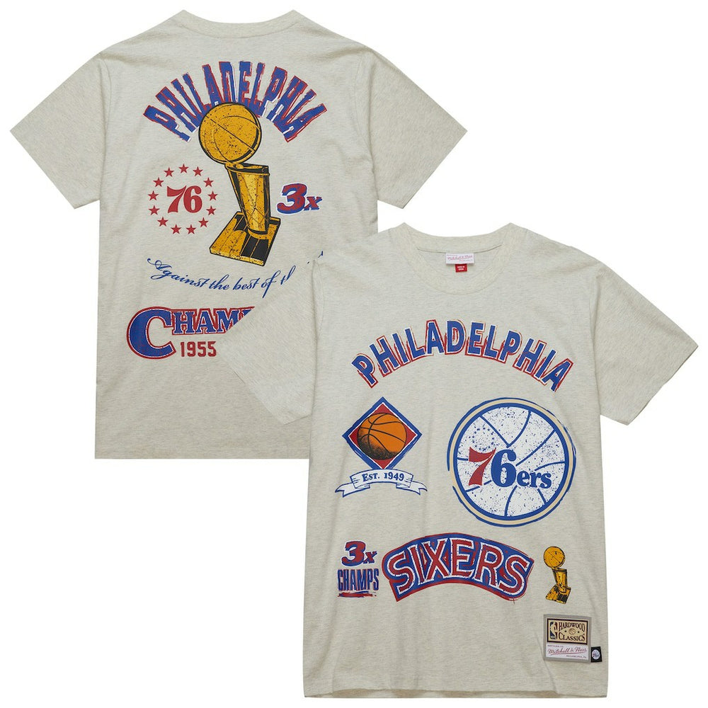 Philadelphia 76ers Hardwood Classics Legacy Defined Retro Championship T-Shirt - Oatmeal sale
