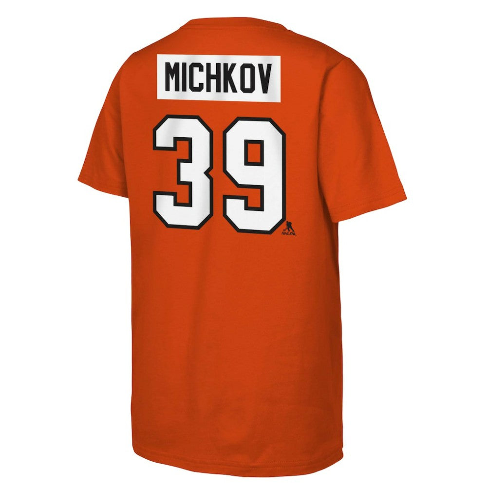 Matvei Michkov Philadelphia Flyers Youth Player Name & Number T-Shirt - Orange T-shirts
