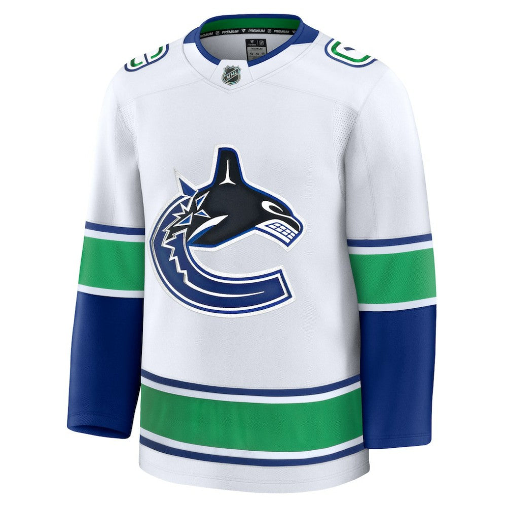 Vancouver Canucks Fanatics Away Premium Jersey - White Jerseys
