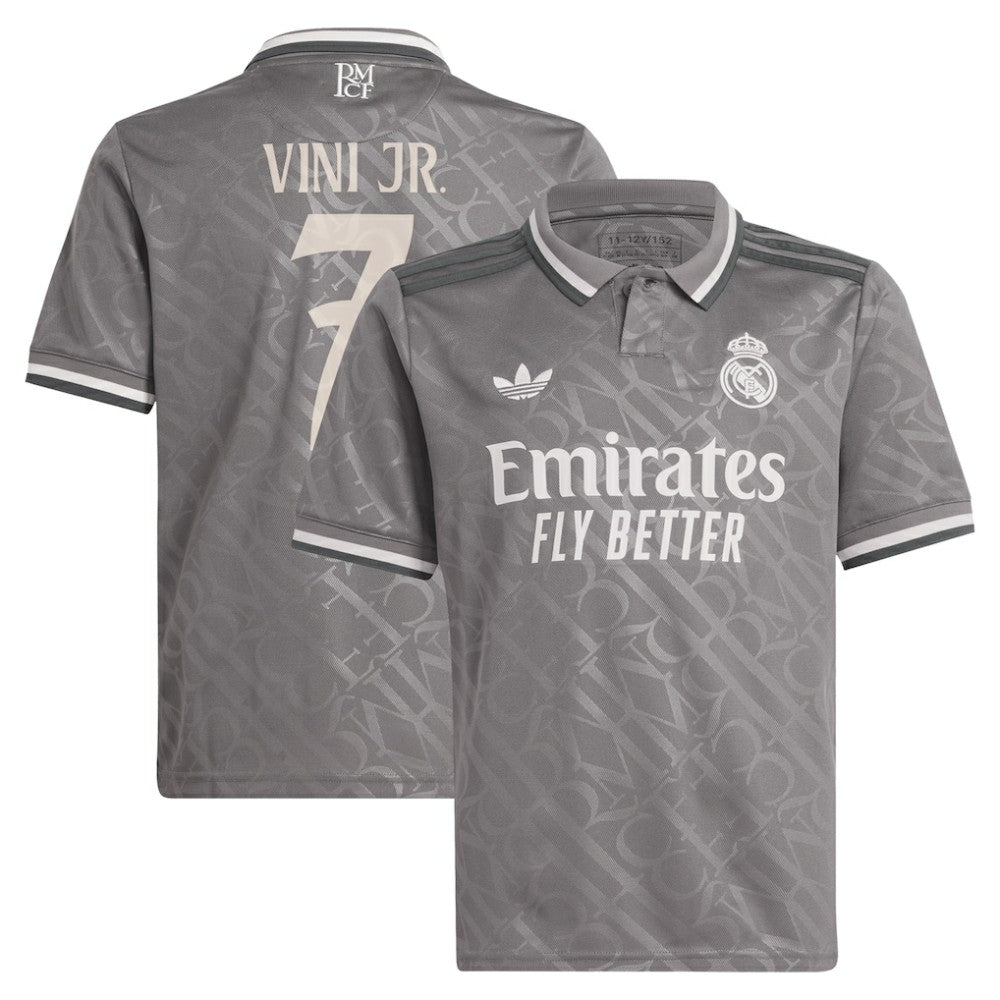 Vini Jr. Real Madrid Originals Youth 2024/25 Third Replica Player Jersey - Charcoal on sale