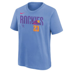Kris Bryant Colorado Rockies Youth Fuse City Connect Name & Number T-Shirt Light Blue