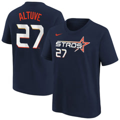 Jose Altuve Houston Astros Youth Fuse City Connect Name & Number T-Shirt Navy