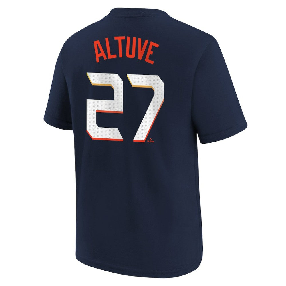 Jose Altuve Houston Astros Youth Fuse City Connect Name & Number T-Shirt Navy