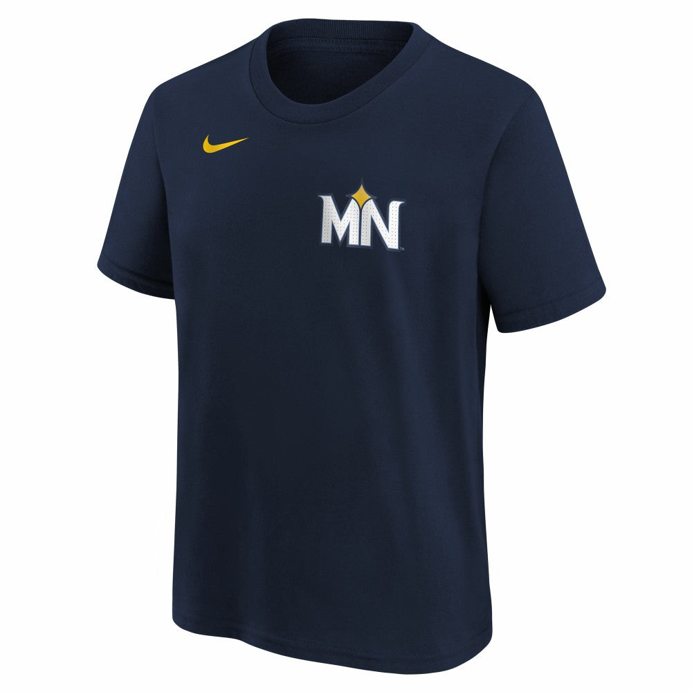 Royce Lewis Minnesota Twins Youth Fuse City Connect Name & Number T-Shirt Navy