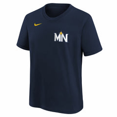 Royce Lewis Minnesota Twins Youth Fuse City Connect Name & Number T-Shirt Navy