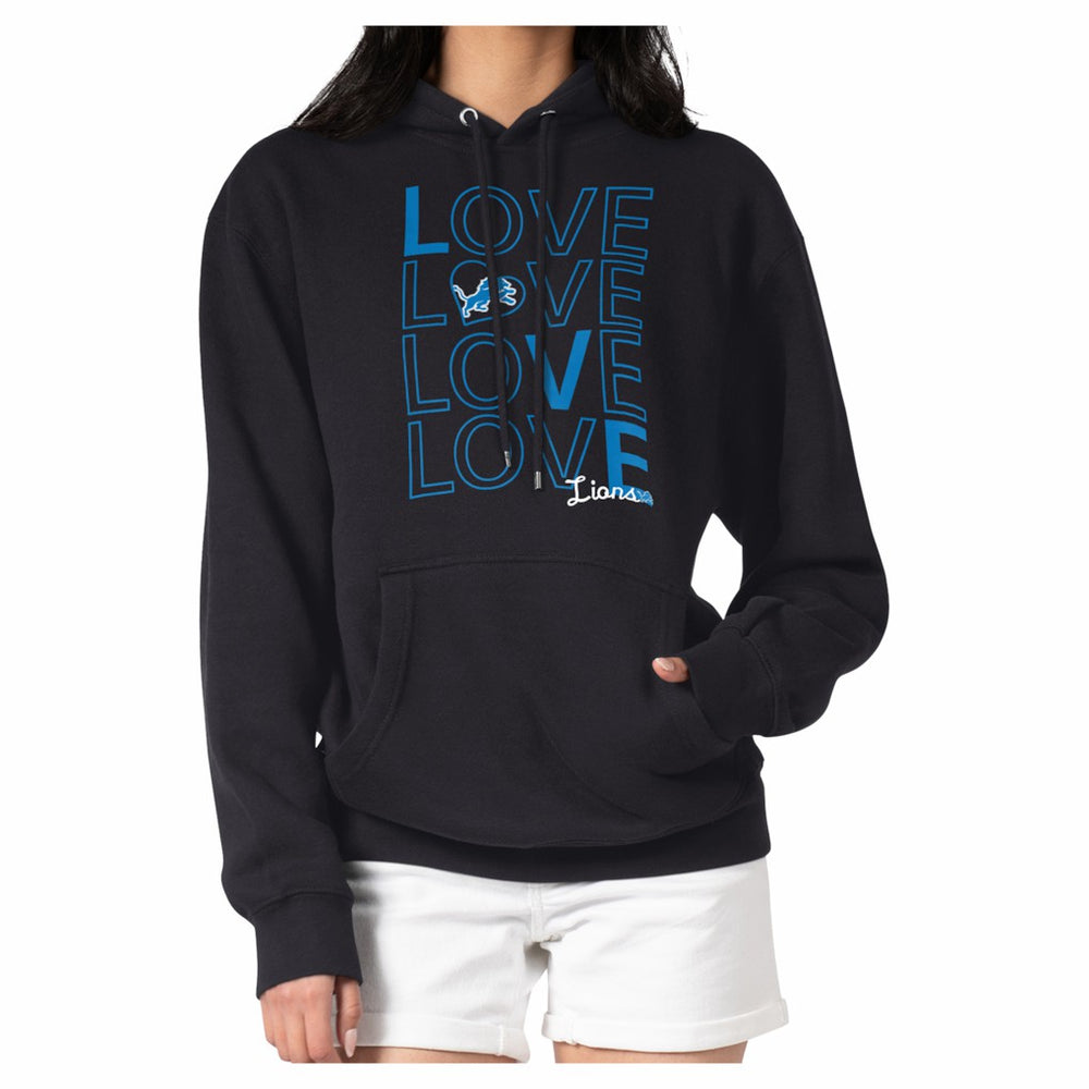 Detroit Lions G-III 4Her by Carl Banks Women's Love Team Fleece Tri-Blend Pullover Hoodie - Black on sale
