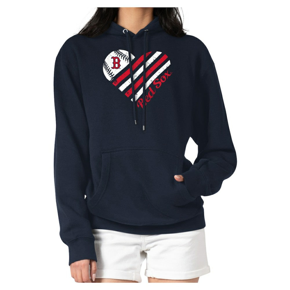 Boston Red Sox G-III 4Her by Carl Banks Women's Heart Graphic Pullover Hoodie Navy