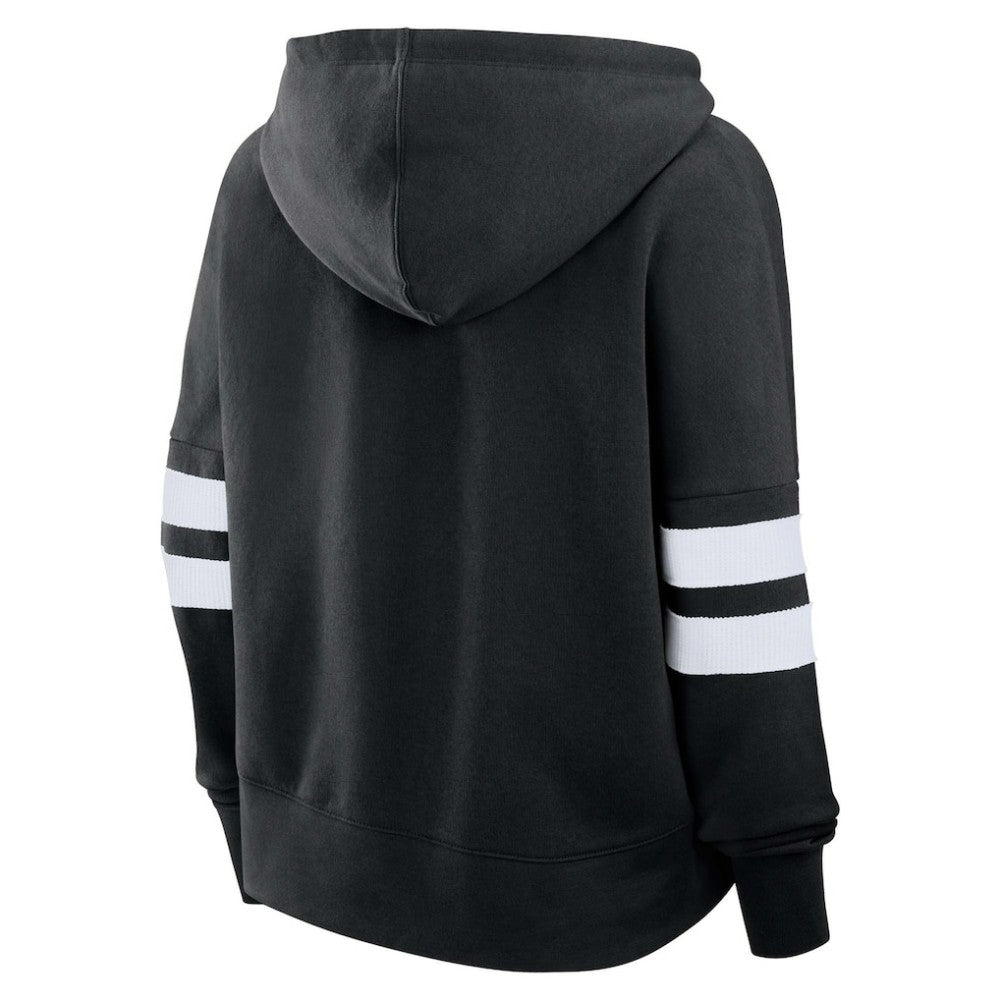 Utah Mammoth Fanatics Women's Oversized Seize V-Neck Pullover Hoodie - Black Hoodies