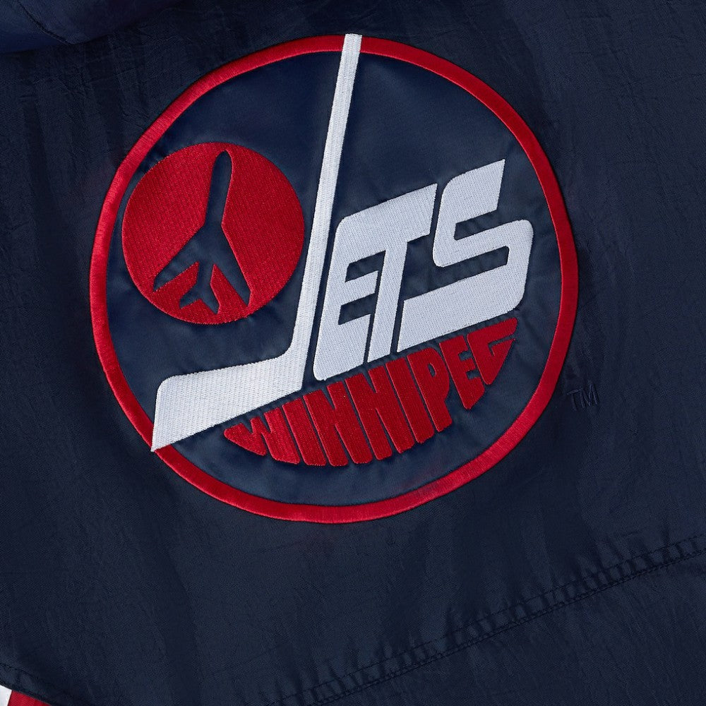 Winnipeg Jets OVO x Starter Half-Zip Hooded Jacket - Navy Jackets