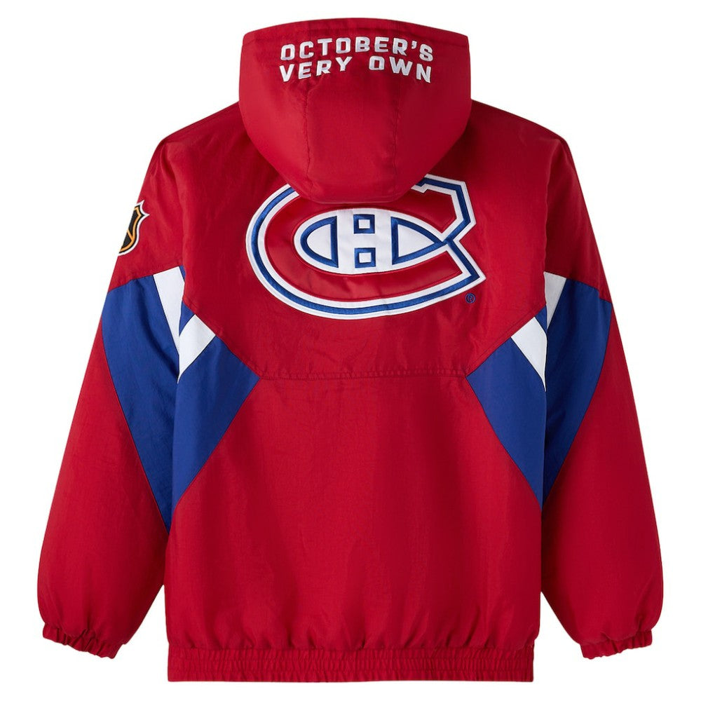 Montreal Canadiens OVO x Starter Half-Zip Hooded Jacket - Red Jackets