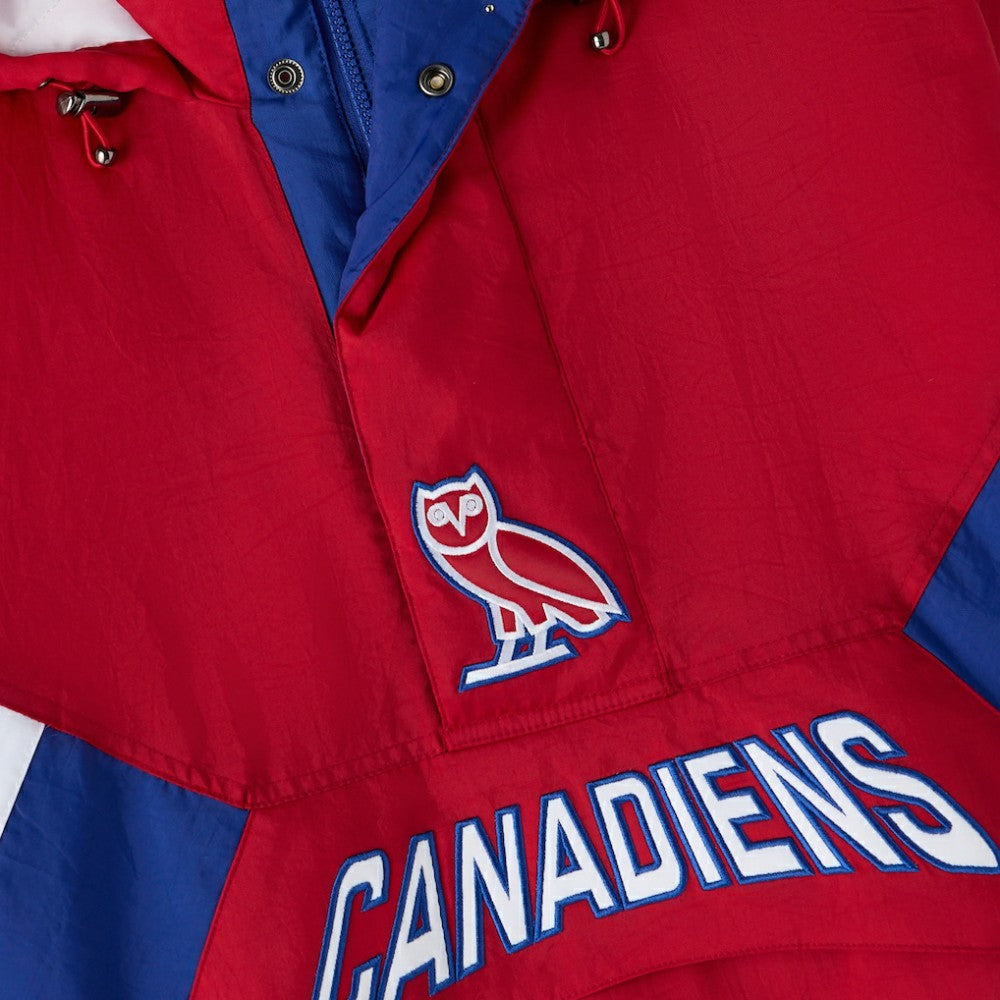 Montreal Canadiens OVO x Starter Half-Zip Hooded Jacket - Red Jackets