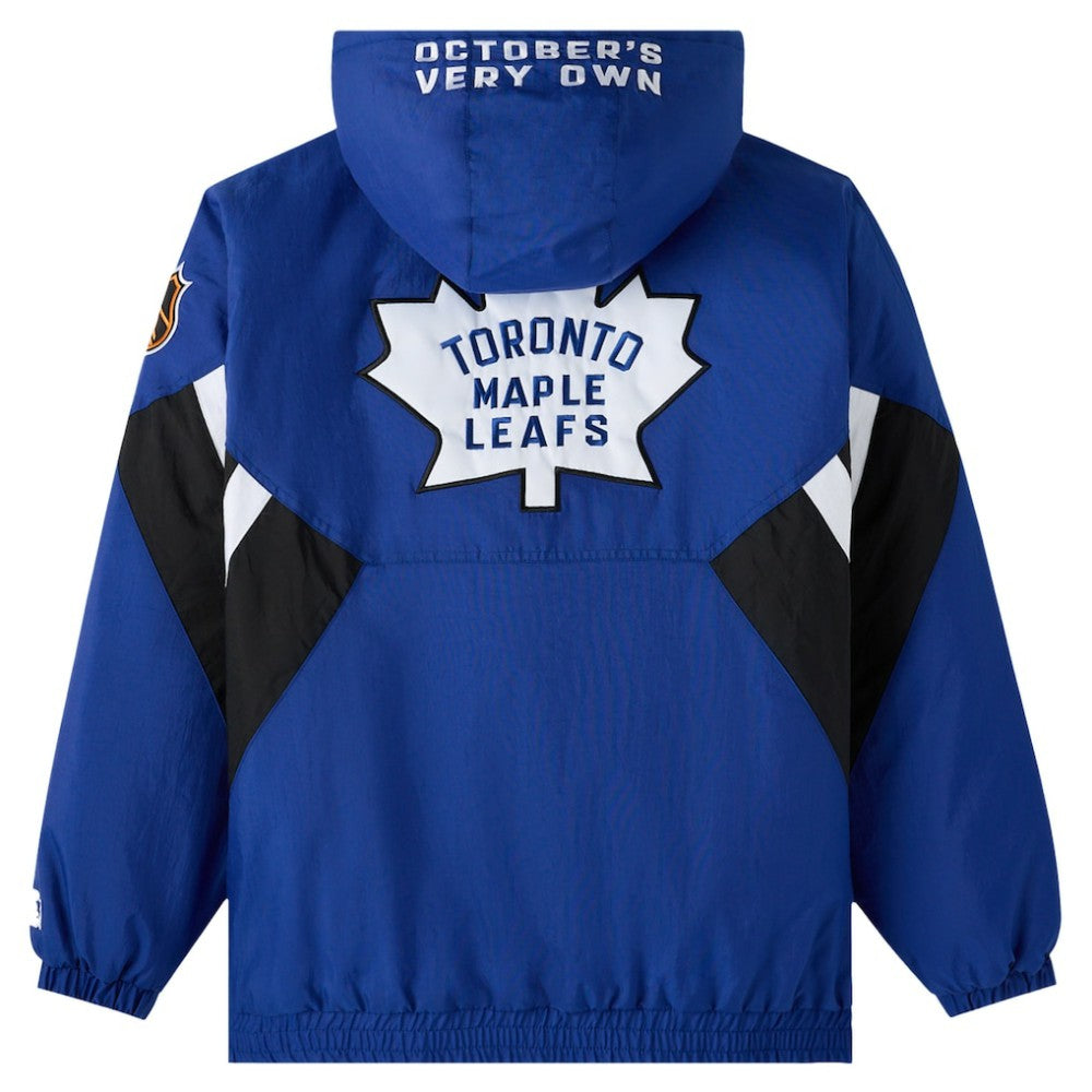 Toronto Maple Leafs OVO x Starter Half-Zip Hooded Jacket - Blue Jackets