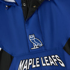 Toronto Maple Leafs OVO x Starter Half-Zip Hooded Jacket - Blue Jackets