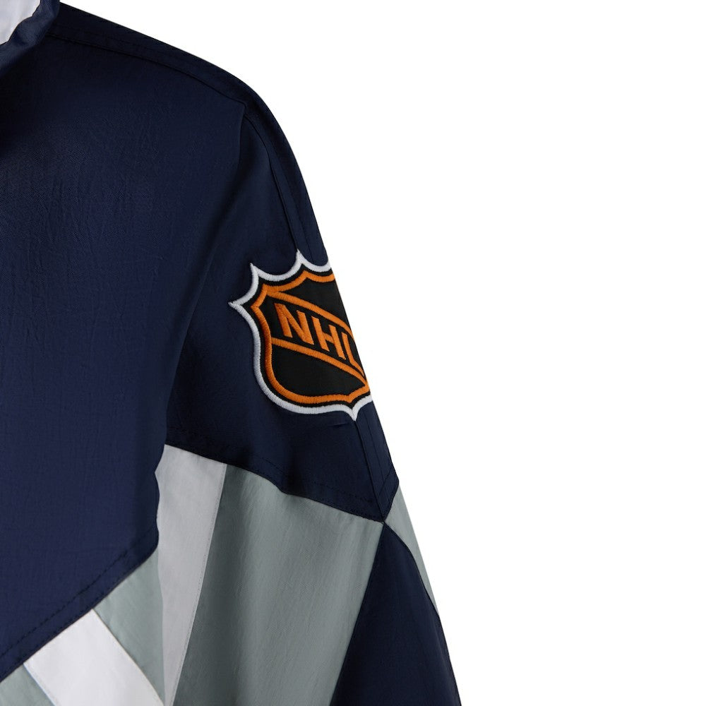 Vancouver Canucks OVO x Starter Half-Zip Hooded Jacket - Blue Jackets