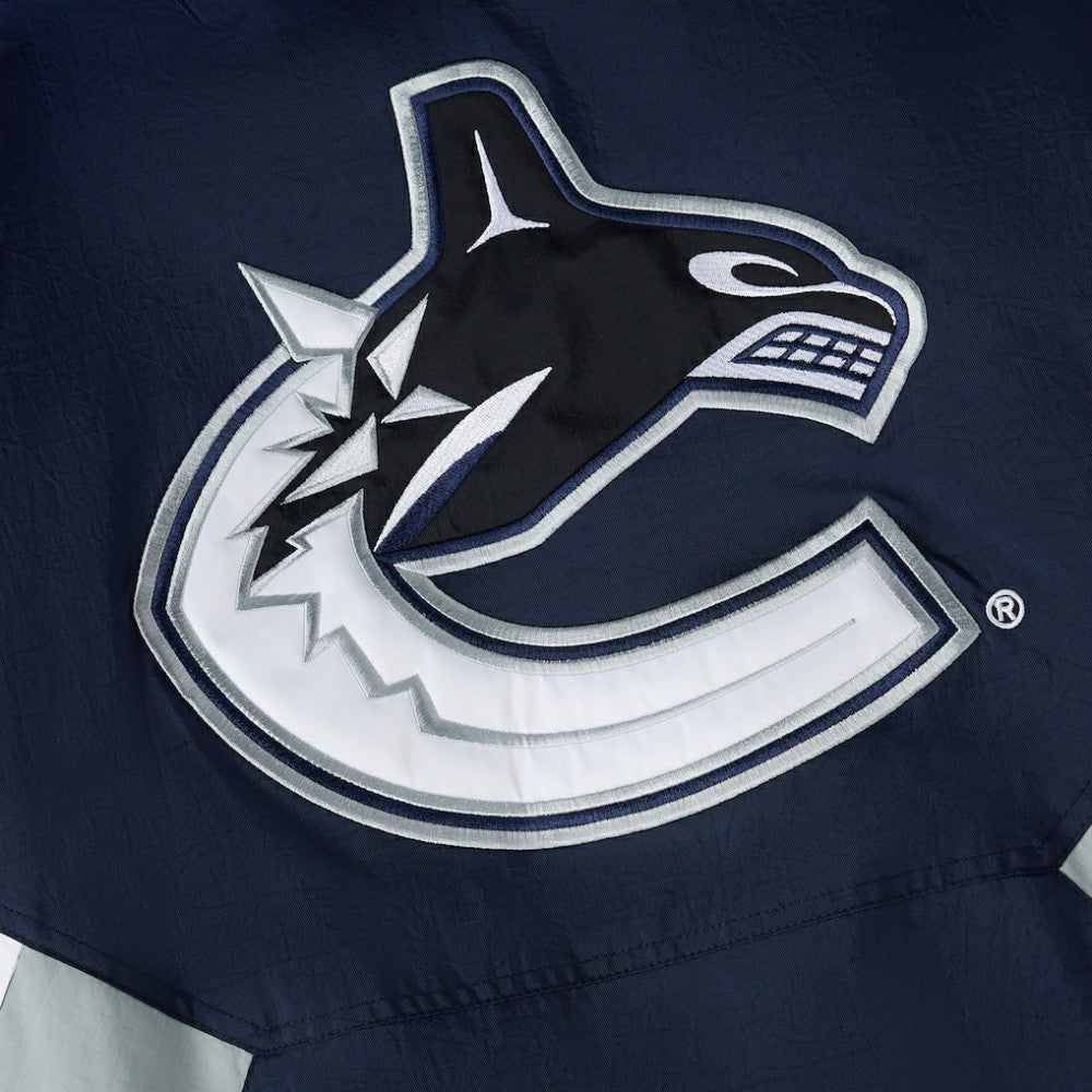 Vancouver Canucks OVO x Starter Half-Zip Hooded Jacket - Blue Jackets