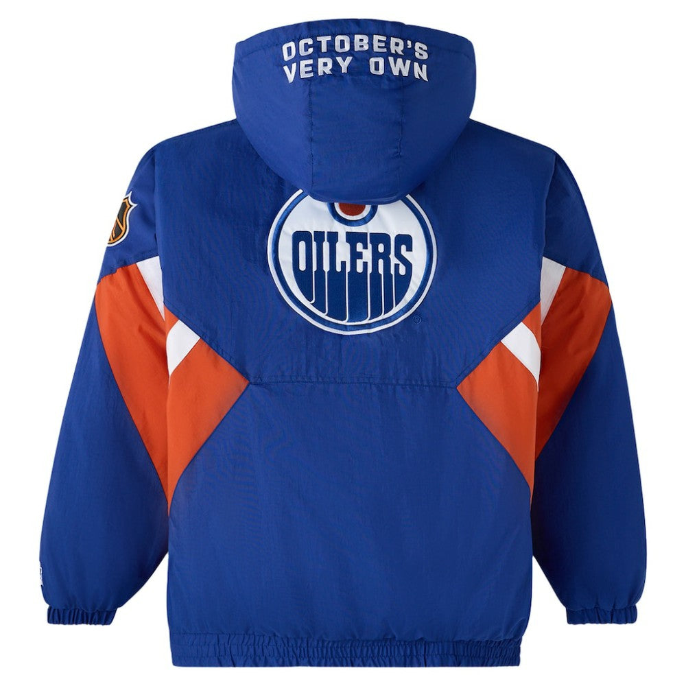 Edmonton Oilers OVO x Starter Half-Zip Hooded Jacket - Royal Jackets