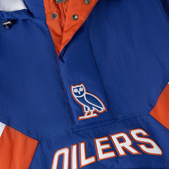 Edmonton Oilers OVO x Starter Half-Zip Hooded Jacket - Royal Jackets