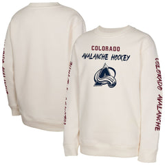 Colorado Avalanche Youth Star Power Pullover Sweatshirt - Cream Sweatshirts