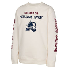 Colorado Avalanche Youth Star Power Pullover Sweatshirt - Cream Sweatshirts