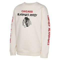Chicago Blackhawks Youth Star Power Pullover Sweatshirt - Cream Sweatshirts