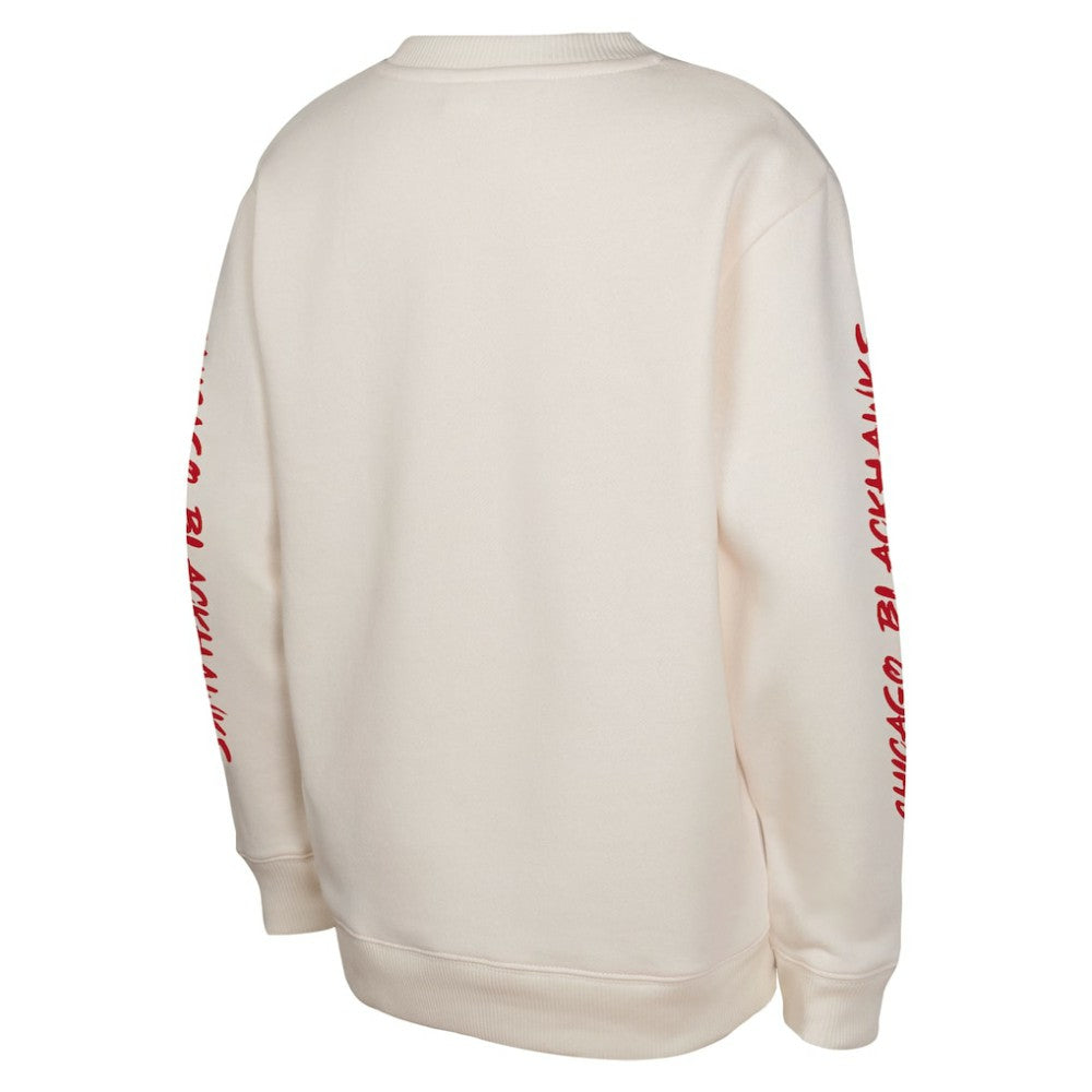 Chicago Blackhawks Youth Star Power Pullover Sweatshirt - Cream Sweatshirts