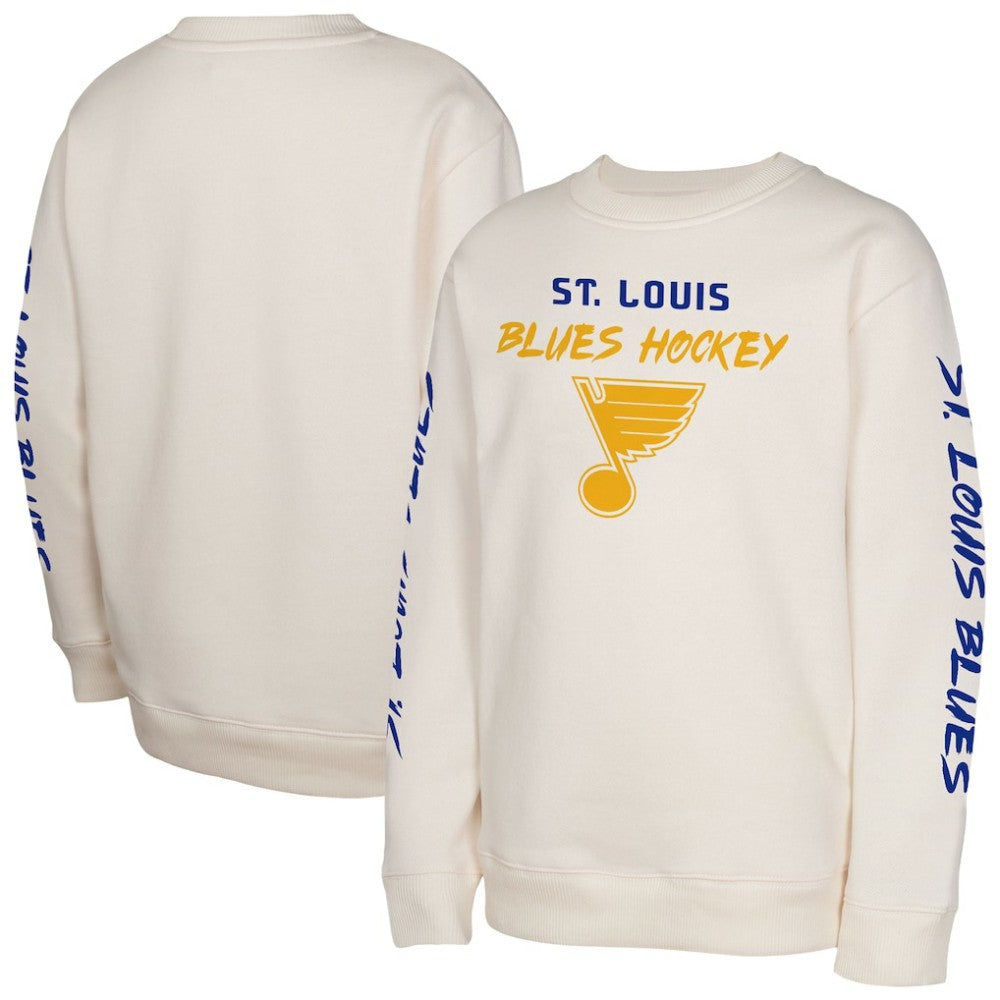 St. Louis Blues Youth Star Power Pullover Sweatshirt - Cream Sweatshirts