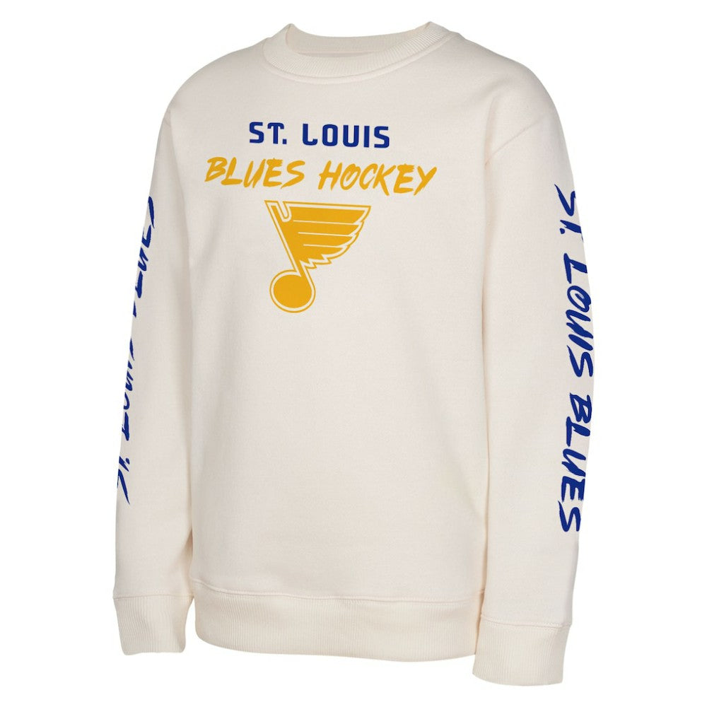 St. Louis Blues Youth Star Power Pullover Sweatshirt - Cream Sweatshirts
