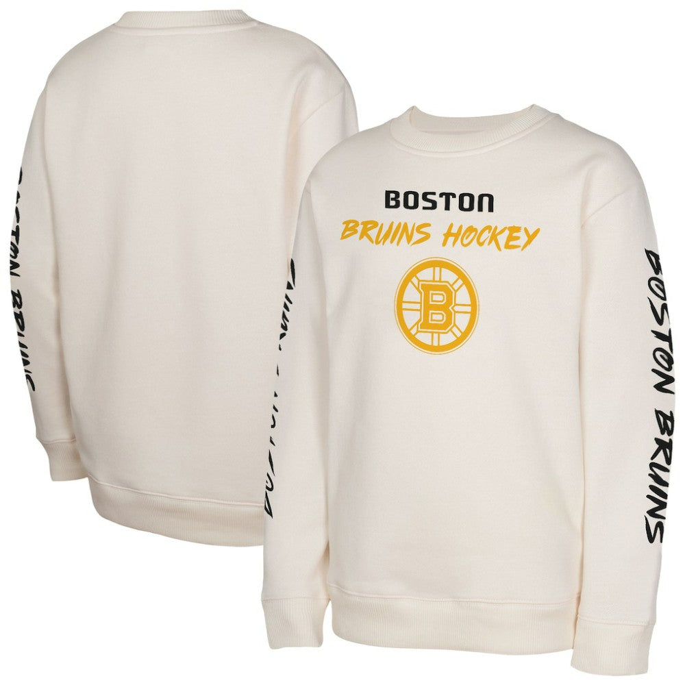 Boston Bruins Youth Star Power Pullover Sweatshirt - Cream Sweatshirts