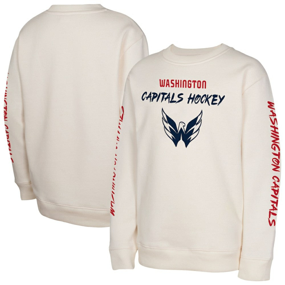 Washington Capitals Youth Star Power Pullover Sweatshirt - Cream Sweatshirts