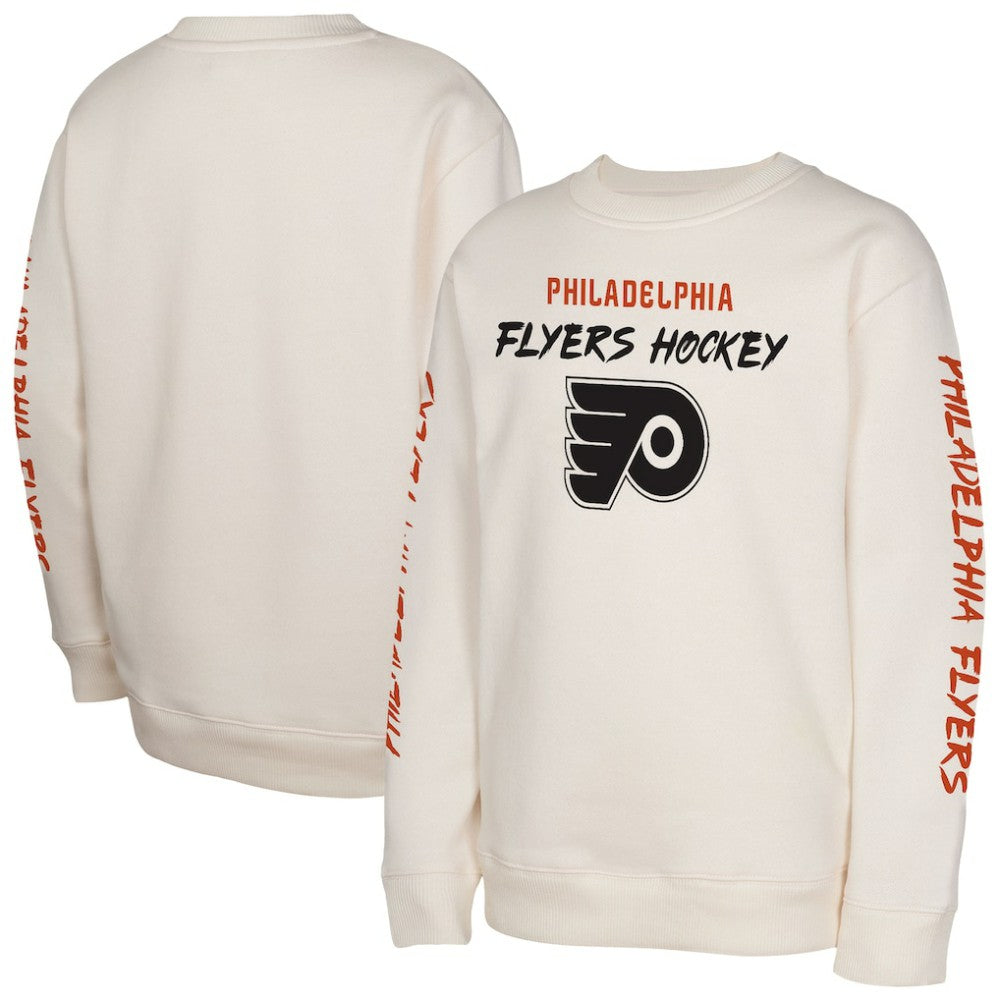 Philadelphia Flyers Youth Star Power Pullover Sweatshirt - Cream Sweatshirts