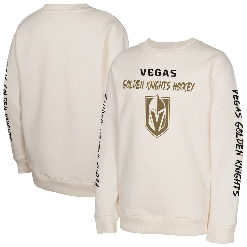 Vegas Golden Knights Youth Star Power Pullover Sweatshirt - Cream Sweatshirts