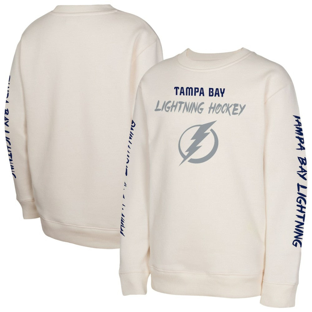 Tampa Bay Lightning Youth Star Power Pullover Sweatshirt - Cream Sweatshirts