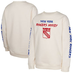 New York Rangers Youth Star Power Pullover Sweatshirt - Cream Sweatshirts