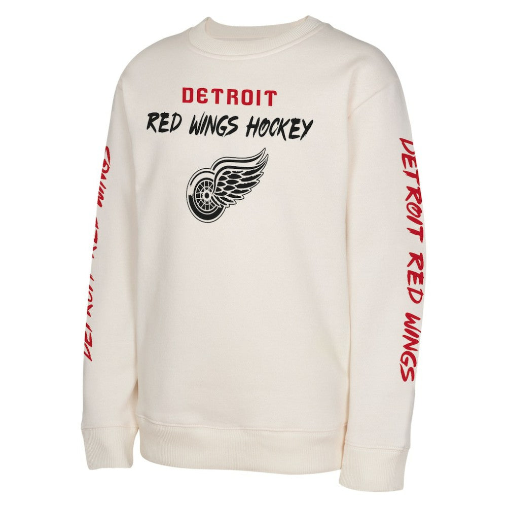 Detroit Red Wings Youth Star Power Pullover Sweatshirt - Cream Sweatshirts