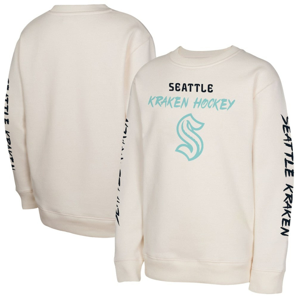 Seattle Kraken Youth Star Power Pullover Sweatshirt - Cream Sweatshirts