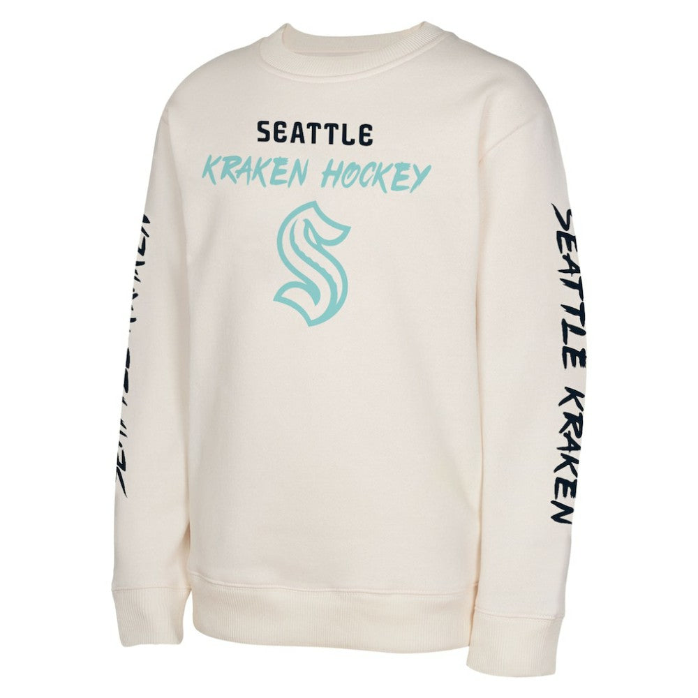 Seattle Kraken Youth Star Power Pullover Sweatshirt - Cream Sweatshirts
