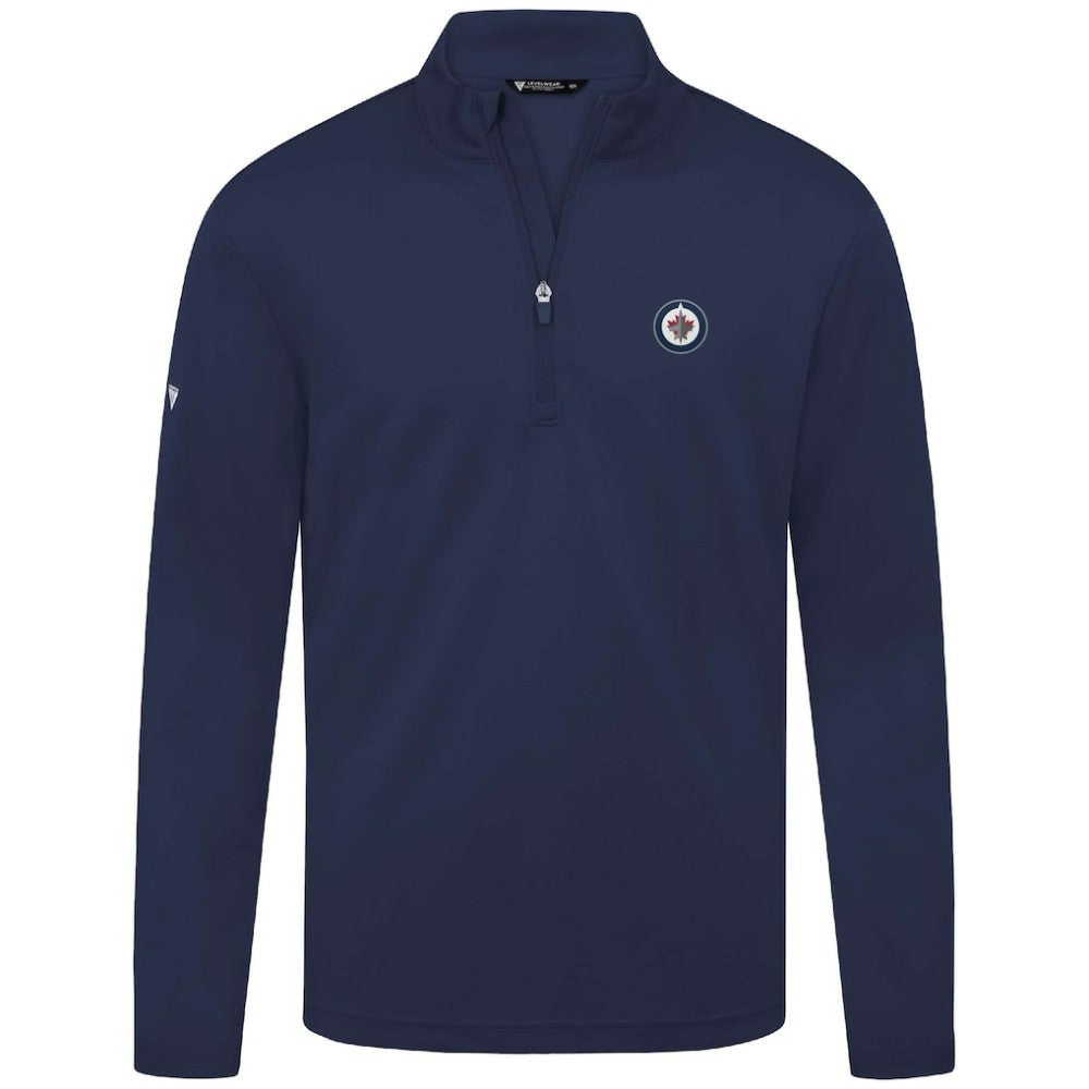 Winnipeg Jets Levelwear Heron Insignia Core Quarter-Zip Jacket - Navy Jackets