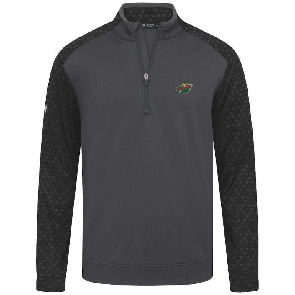 Minnesota Wild Levelwear Aztec Insignia Core Quarter-Zip Pullover Top - Charcoal Pullover