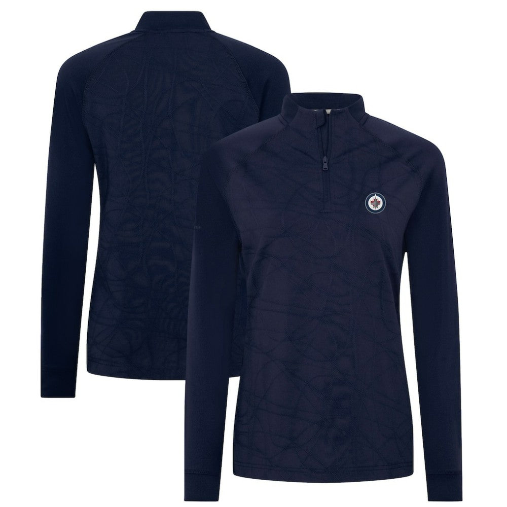 Winnipeg Jets Levelwear Women's Amethyst Insignia Core Quarter-Zip Jacket - Navy Jackets