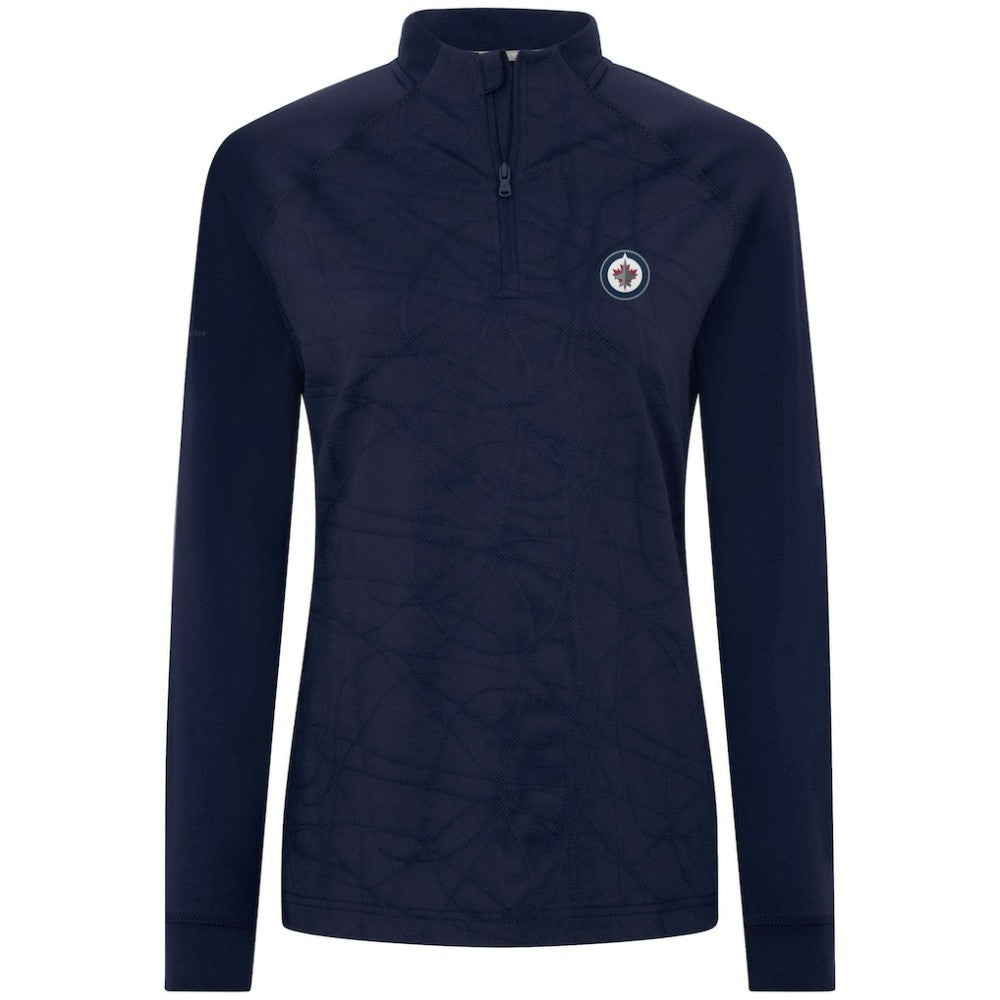 Winnipeg Jets Levelwear Women's Amethyst Insignia Core Quarter-Zip Jacket - Navy Jackets