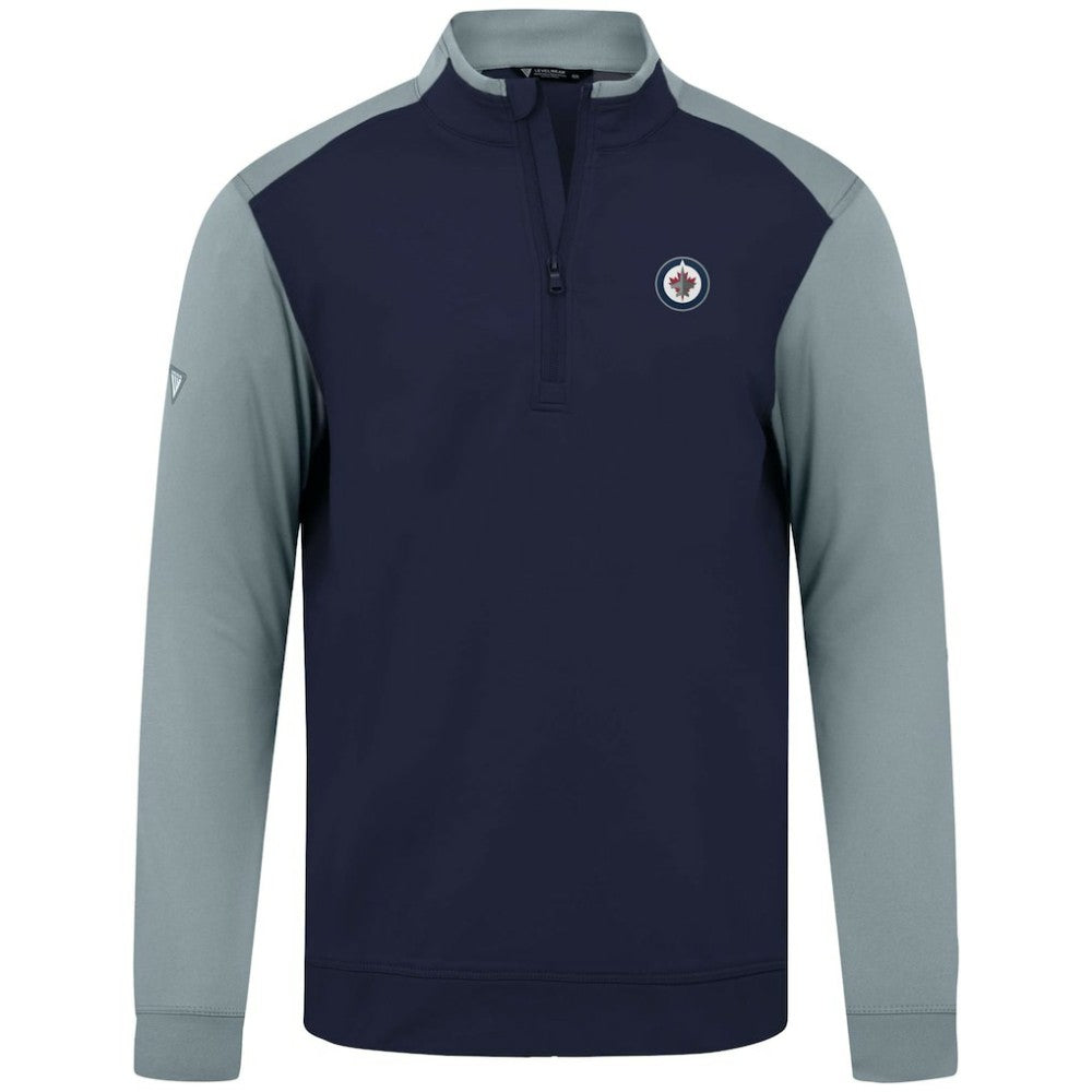 Winnipeg Jets Levelwear Bayou Insignia Core Quarter-Zip Pullover Top - Navy Pullover