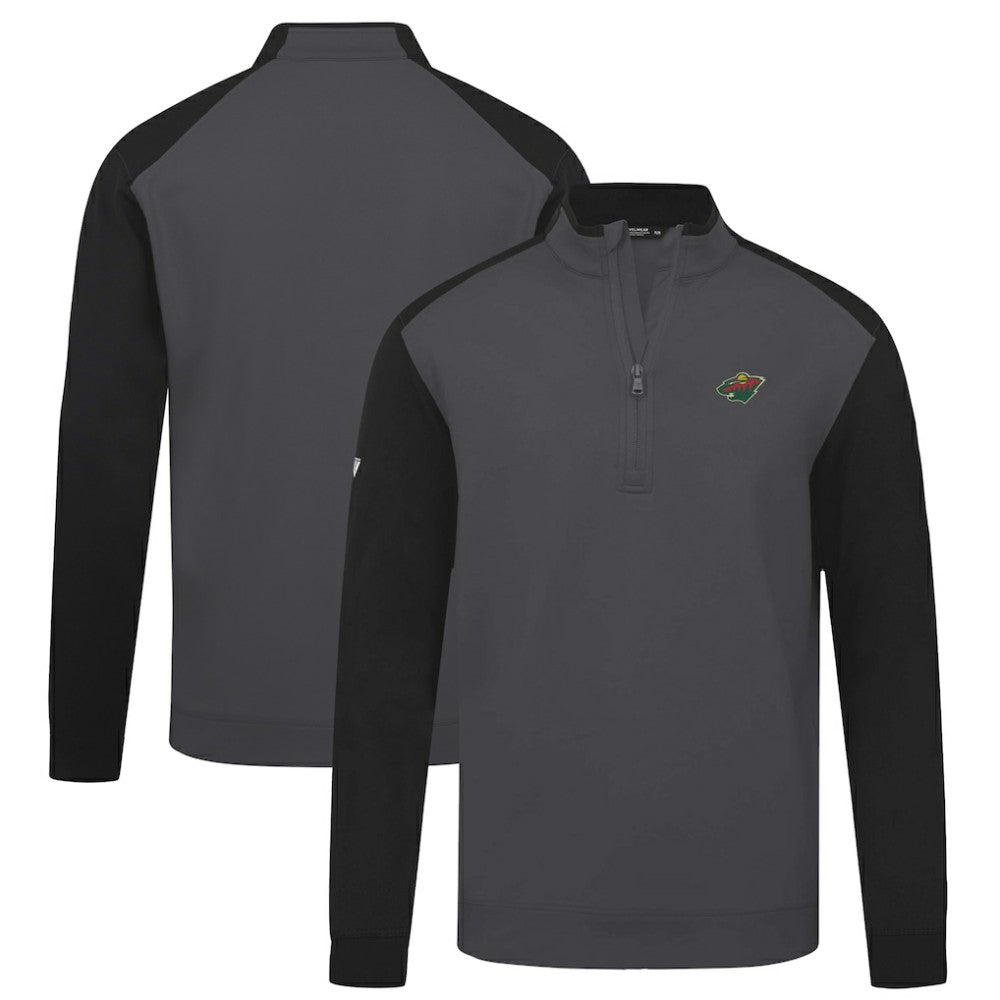 Minnesota Wild Levelwear Bayou Insignia Core Quarter-Zip Pullover Top - Charcoal Pullover