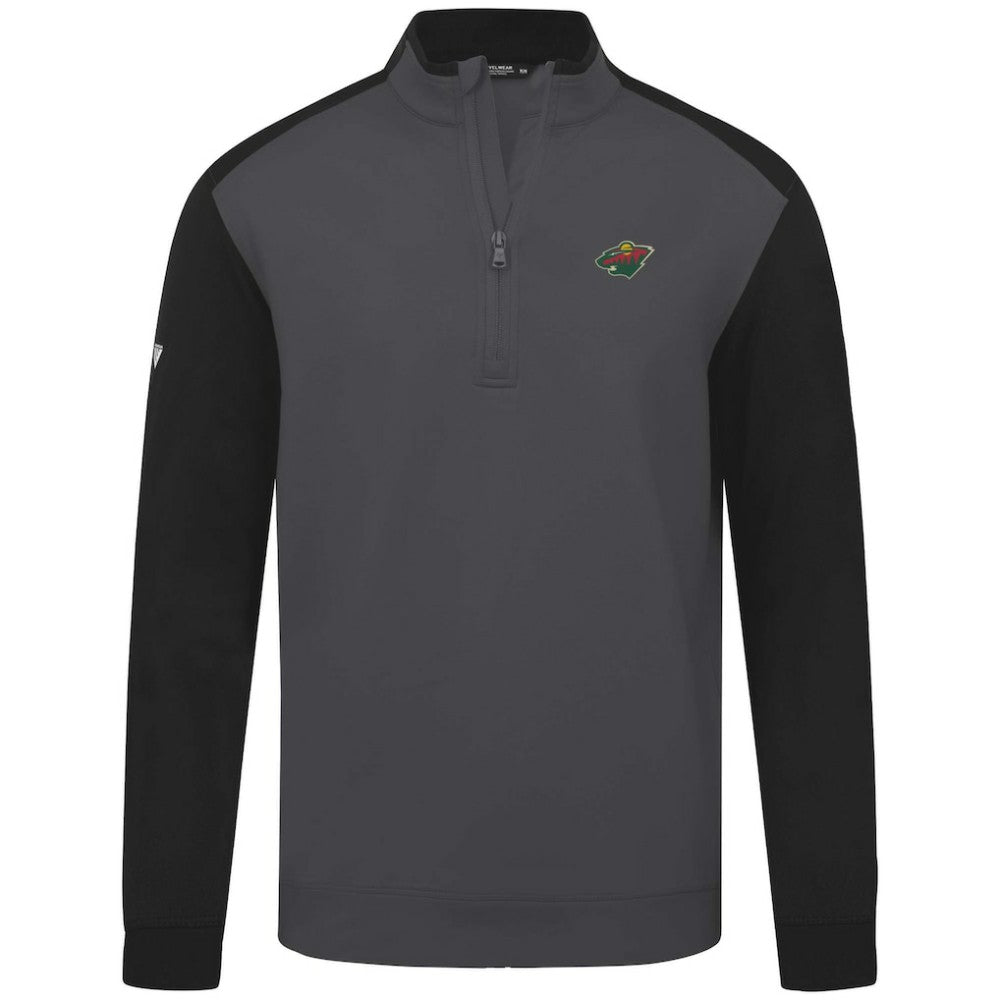 Minnesota Wild Levelwear Bayou Insignia Core Quarter-Zip Pullover Top - Charcoal Pullover